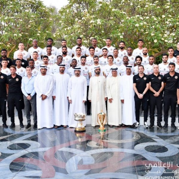 His Highness Sheikh Mohammed bin Rashid Al Maktoum receives Shabab Alahli football club team